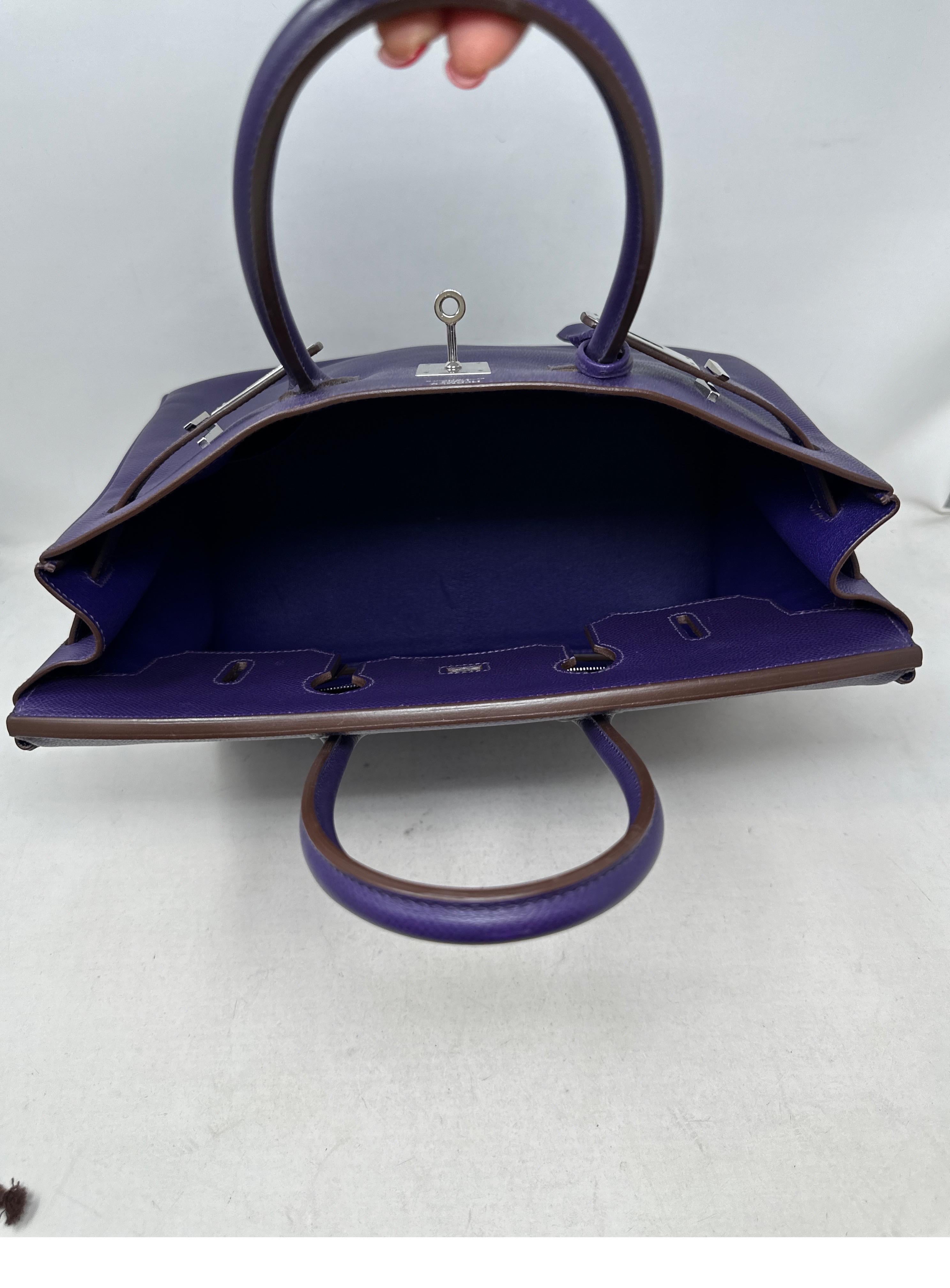 Hermes Purple Crocus Birkin 35 Bag  For Sale 3