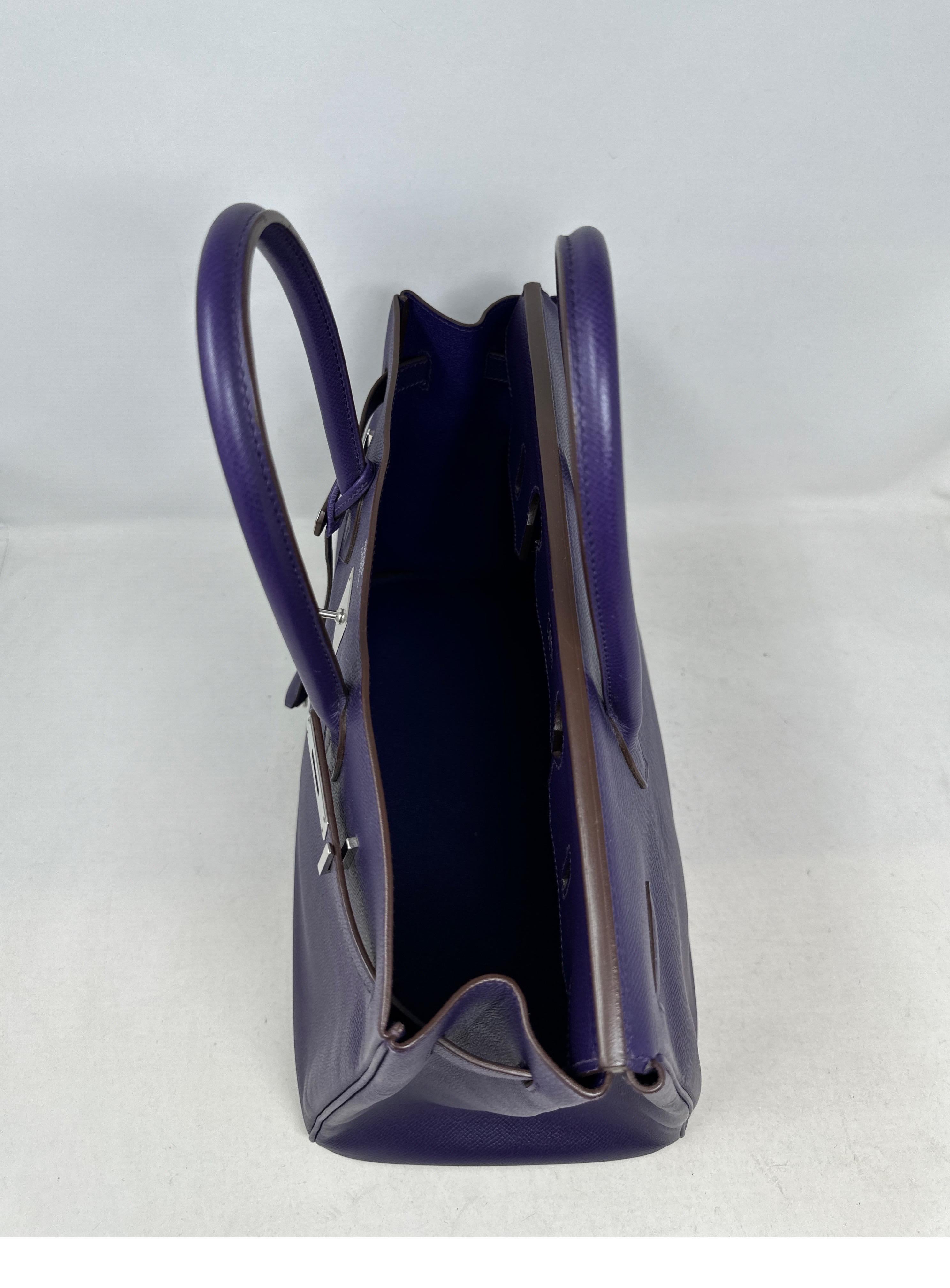 Hermes Purple Crocus Birkin 35 Bag  For Sale 5