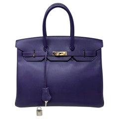 Hermes Purple Crocus Birkin 35 Bag 