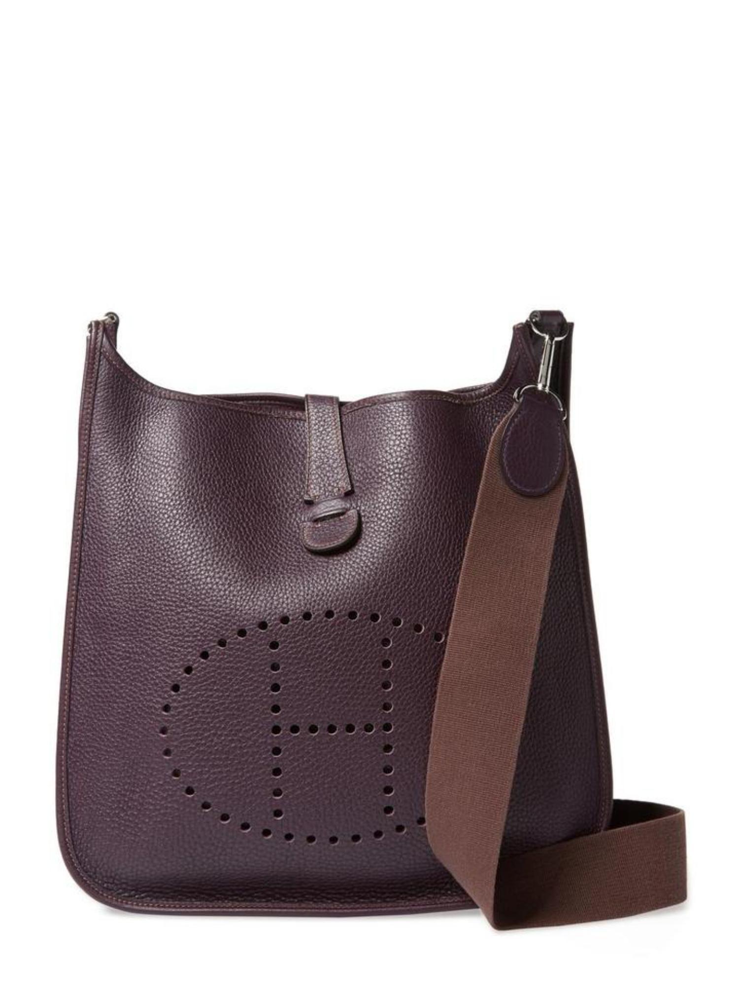Hermès Purple Evelyne GM 870899a In Good Condition In Dix hills, NY