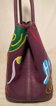 Hermes Purple Garden Party 40 Hand Painted