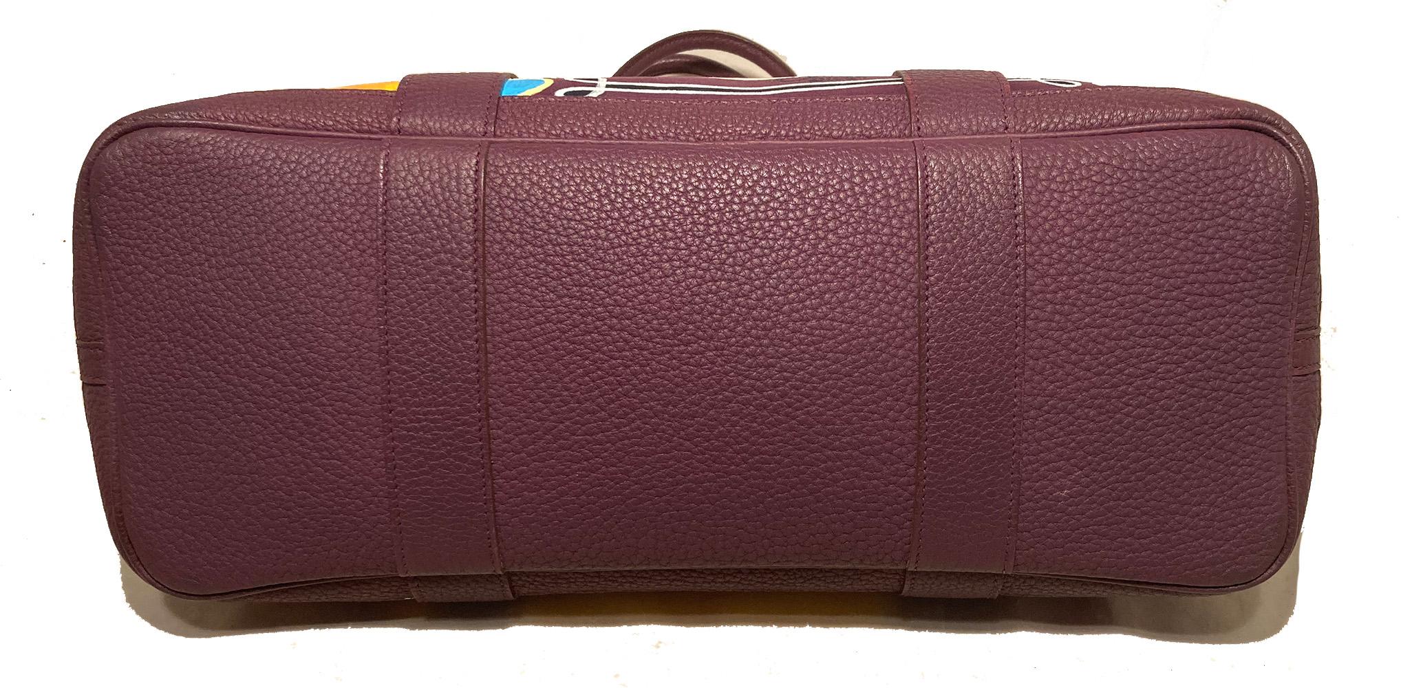 Hermes lila Gartenparty 40, handbemalt Damen