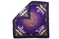 Hermès Purple Horses Silk Scarf