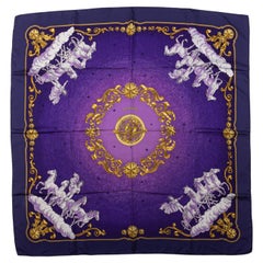 Hermès Purple Horses Silk Scarf