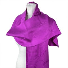 Hermes Purple Jacquard Silk Calvalcadour Maxi Twilly Scarf Wrap