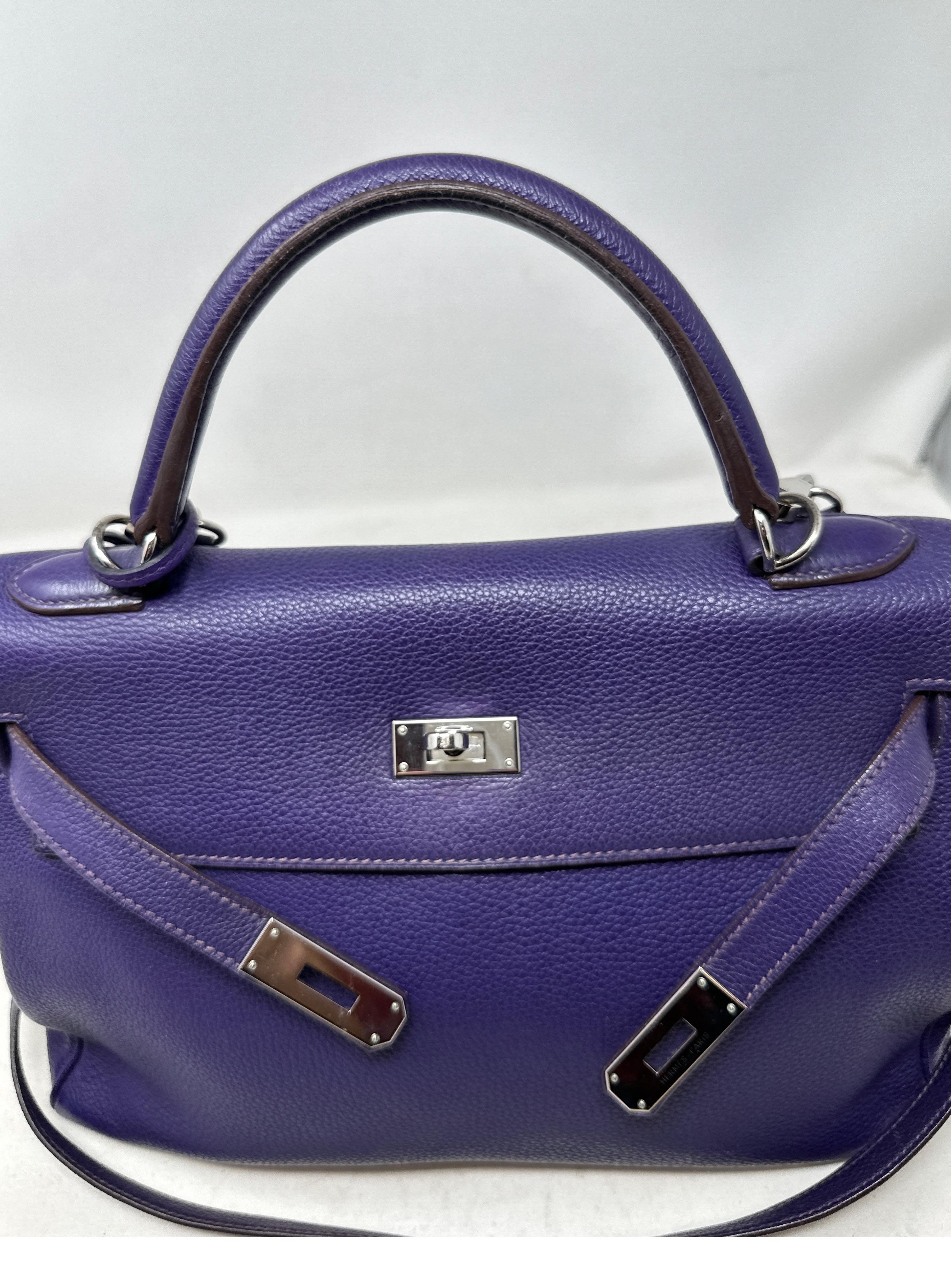 Hermes Purple Kelly 32 Bag For Sale 8