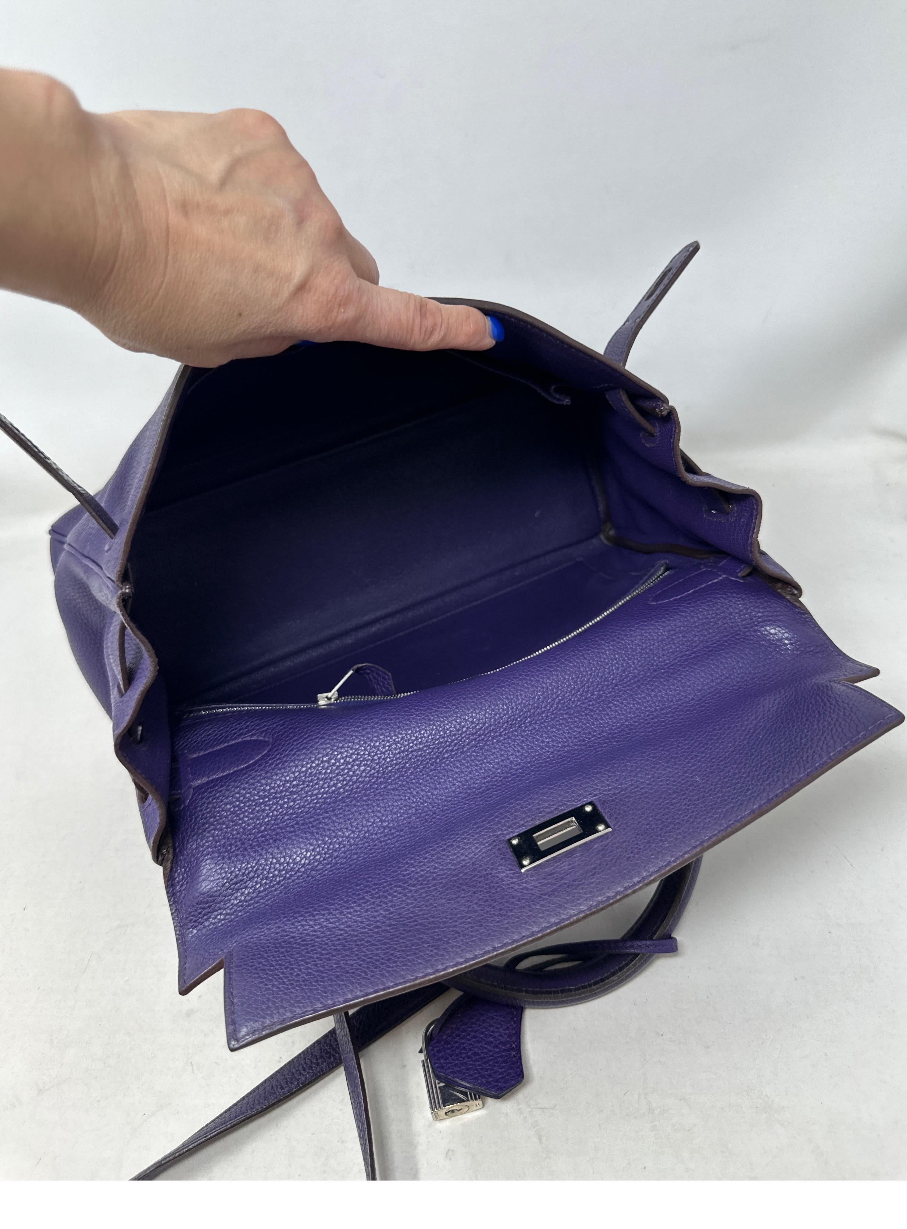 Hermes Purple Kelly 32 Bag For Sale 9