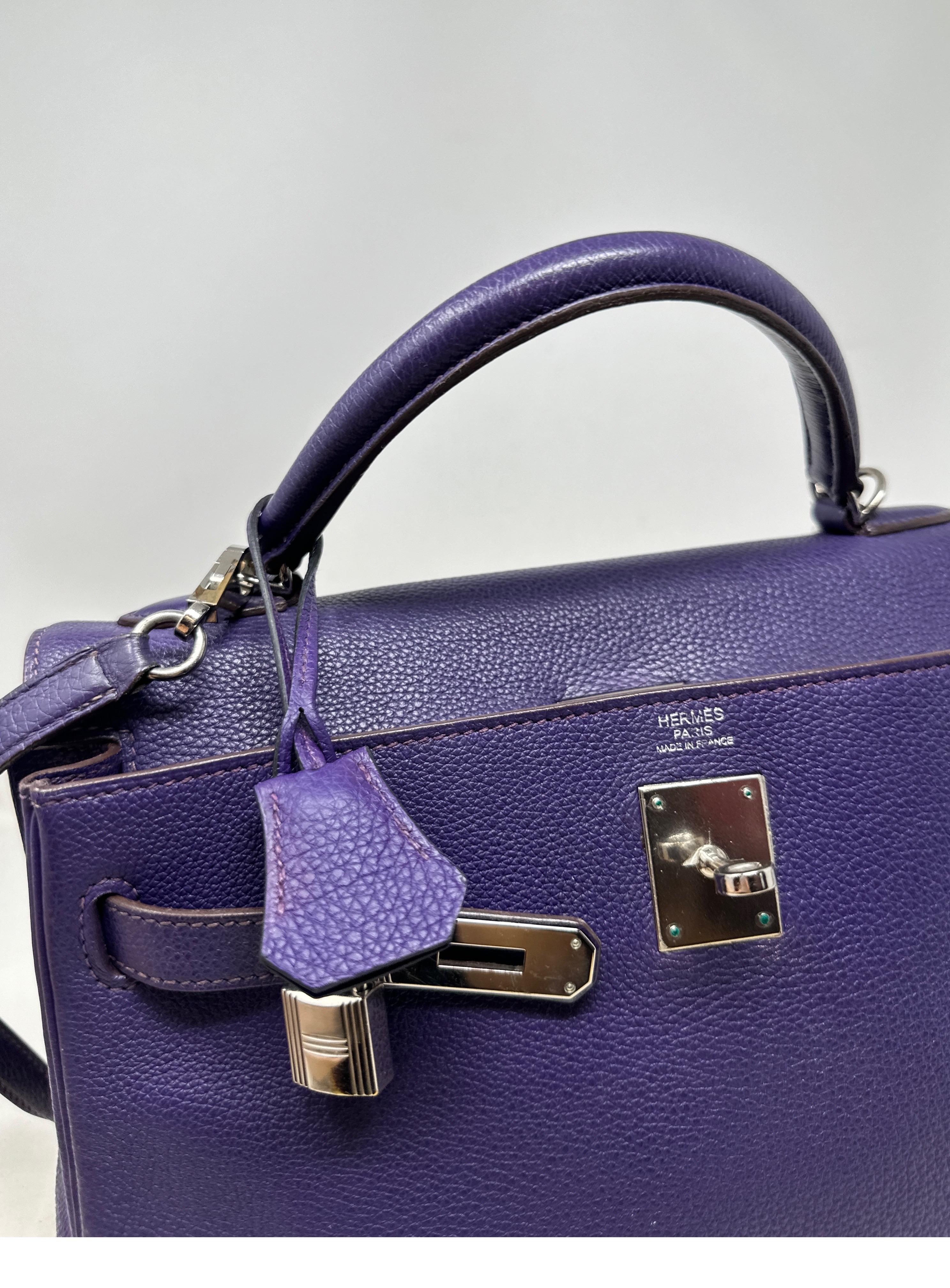 Hermes Purple Kelly 32 Bag For Sale 13