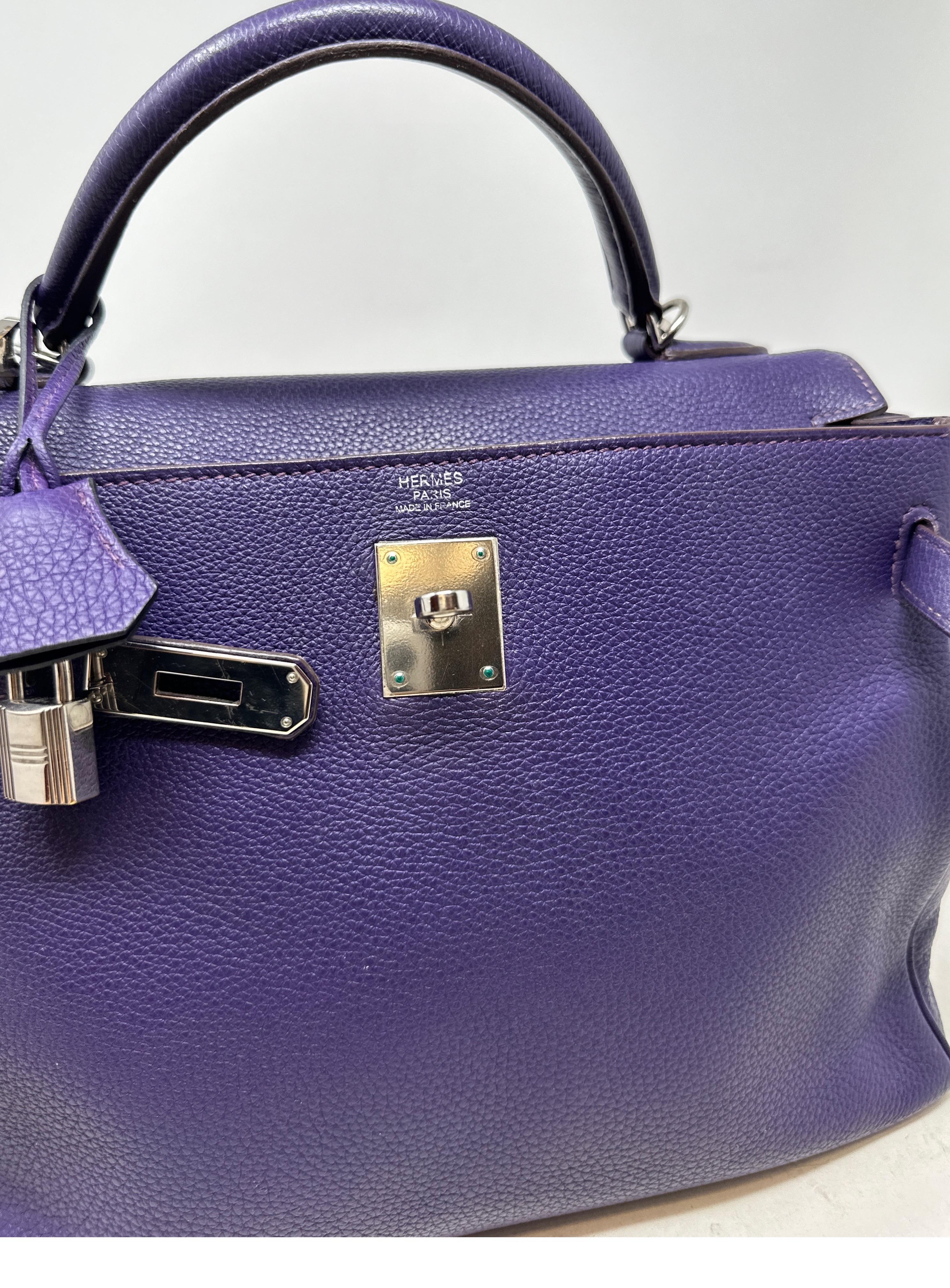 Hermes Purple Kelly 32 Bag For Sale 14
