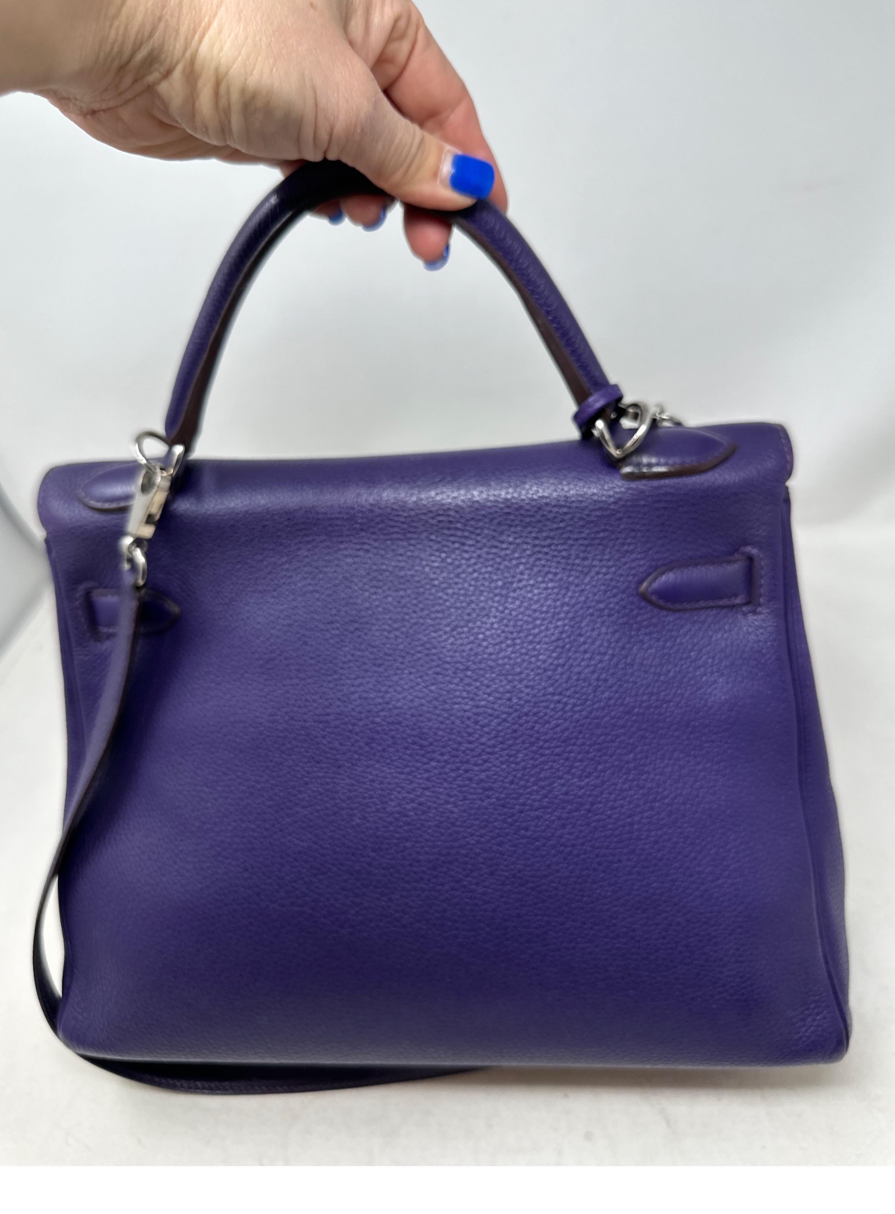 Hermes Purple Kelly 32 Bag For Sale 15