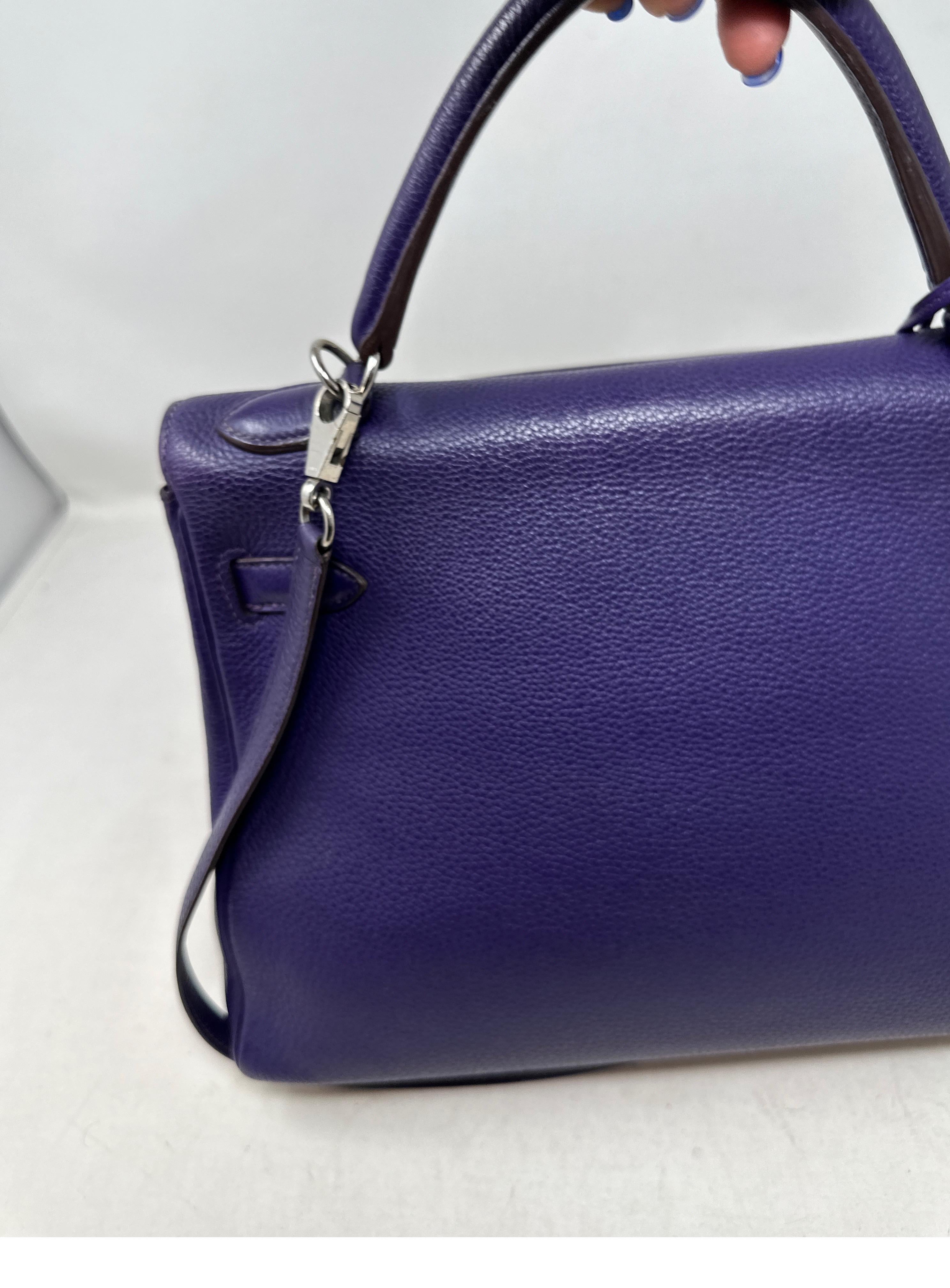 Hermes Purple Kelly 32 Bag For Sale 16