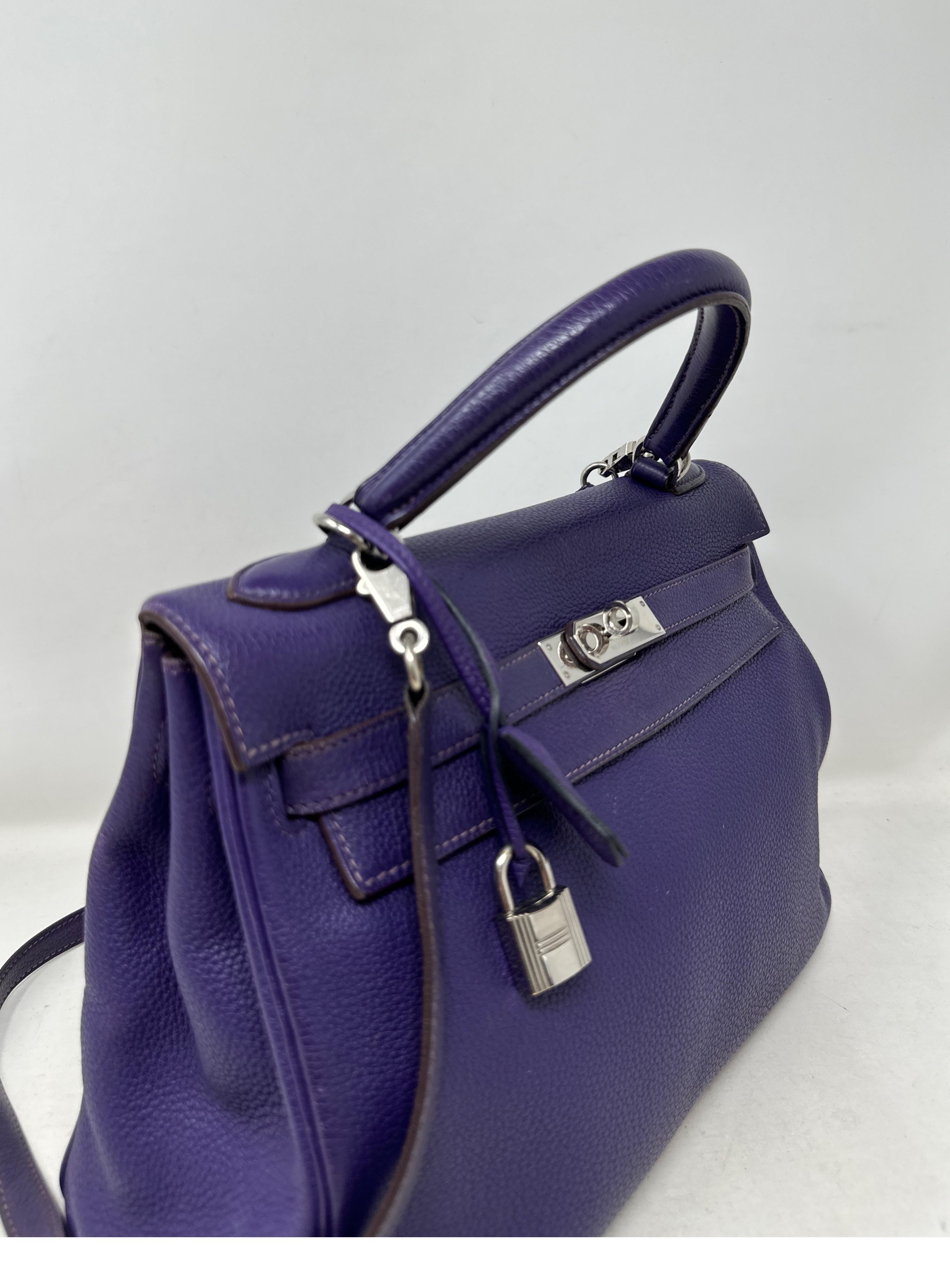 Hermes Purple Kelly 32 Bag For Sale 1