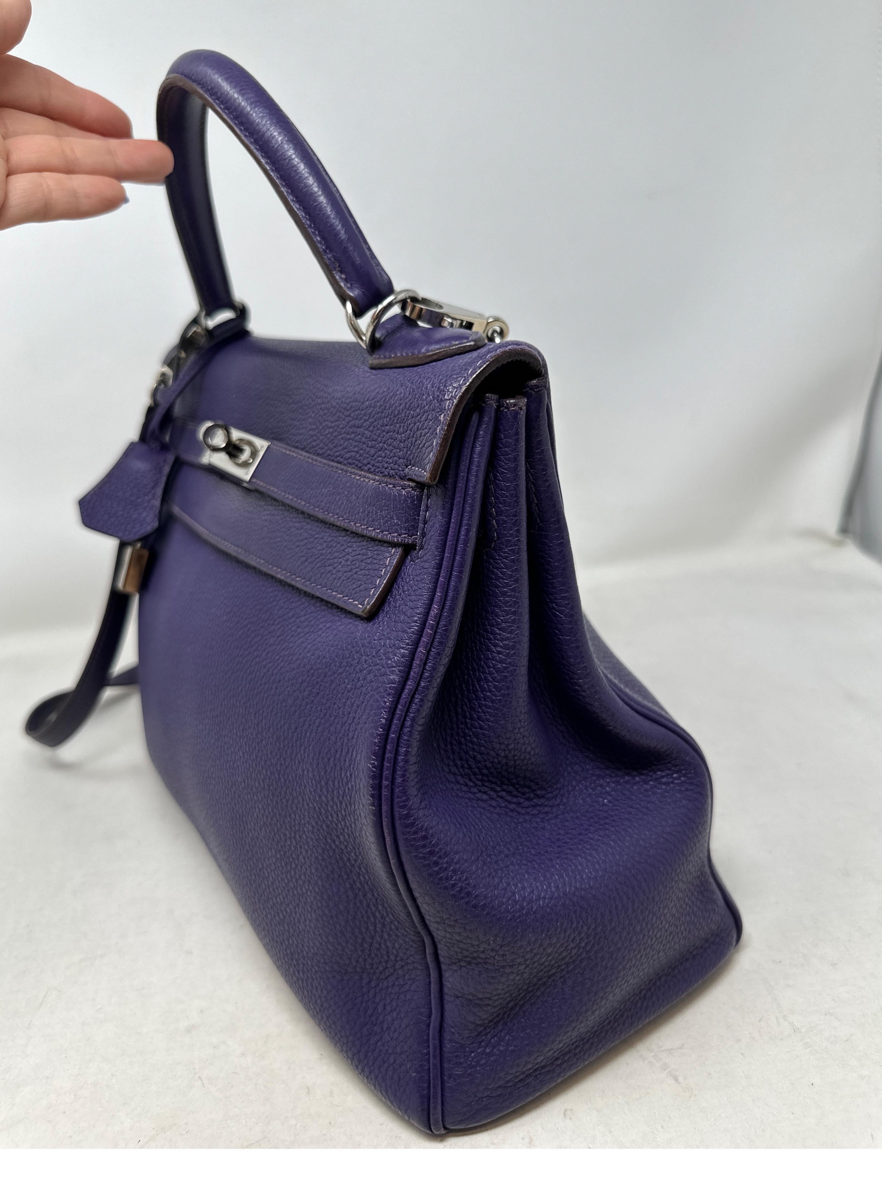Hermes Purple Kelly 32 Bag For Sale 2