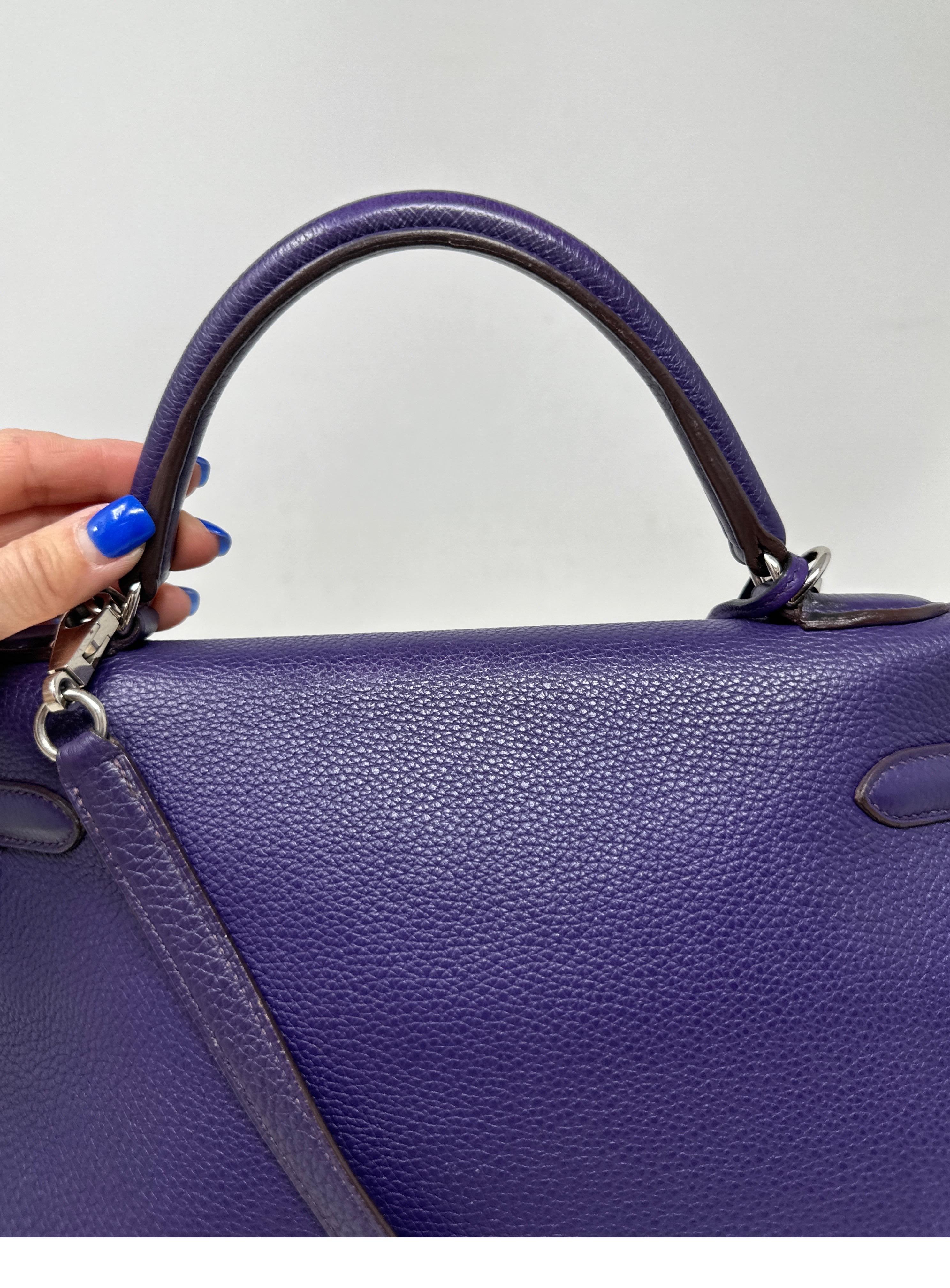 Hermes Purple Kelly 32 Bag For Sale 4