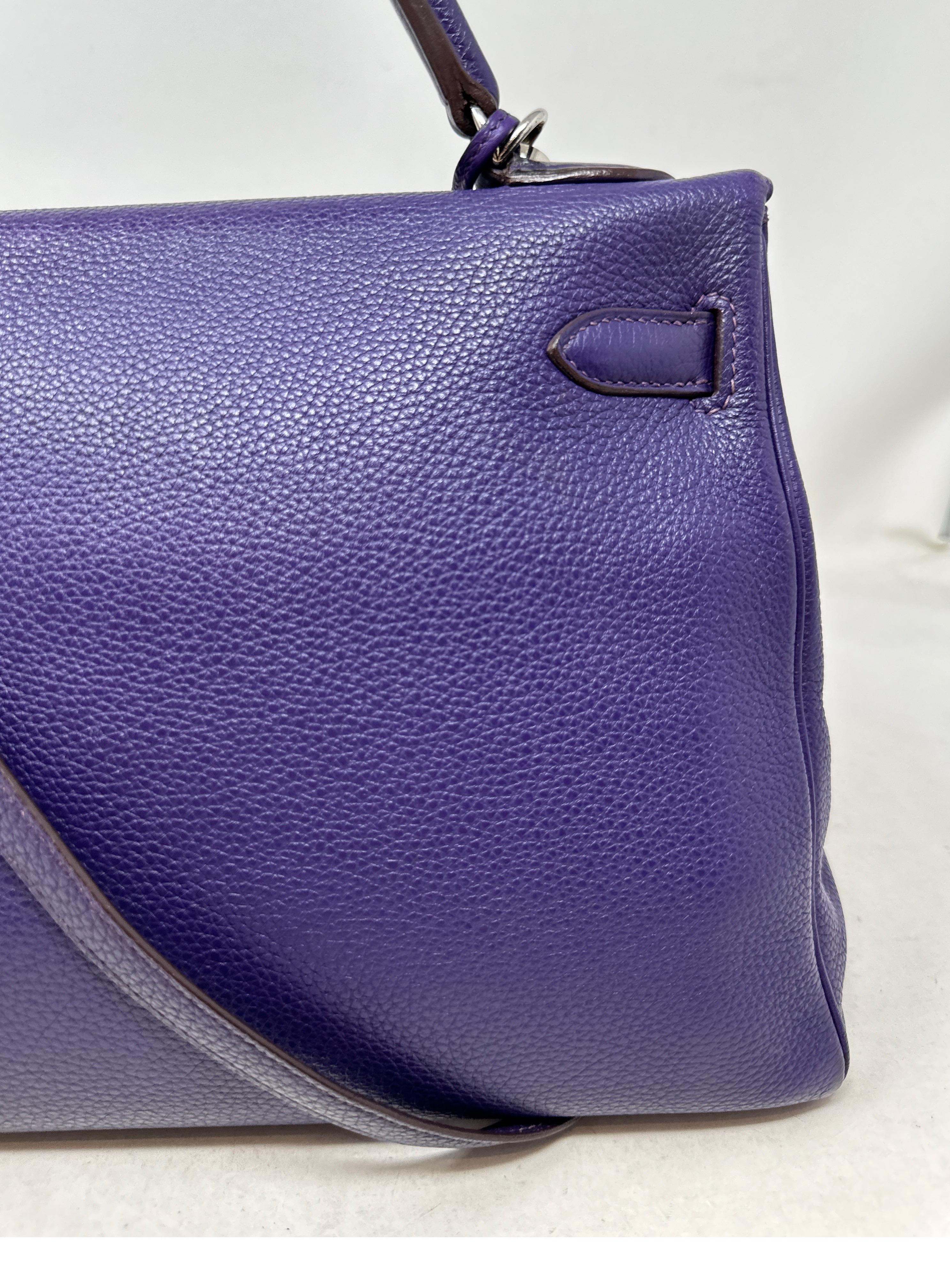 Hermes Purple Kelly 32 Bag For Sale 5