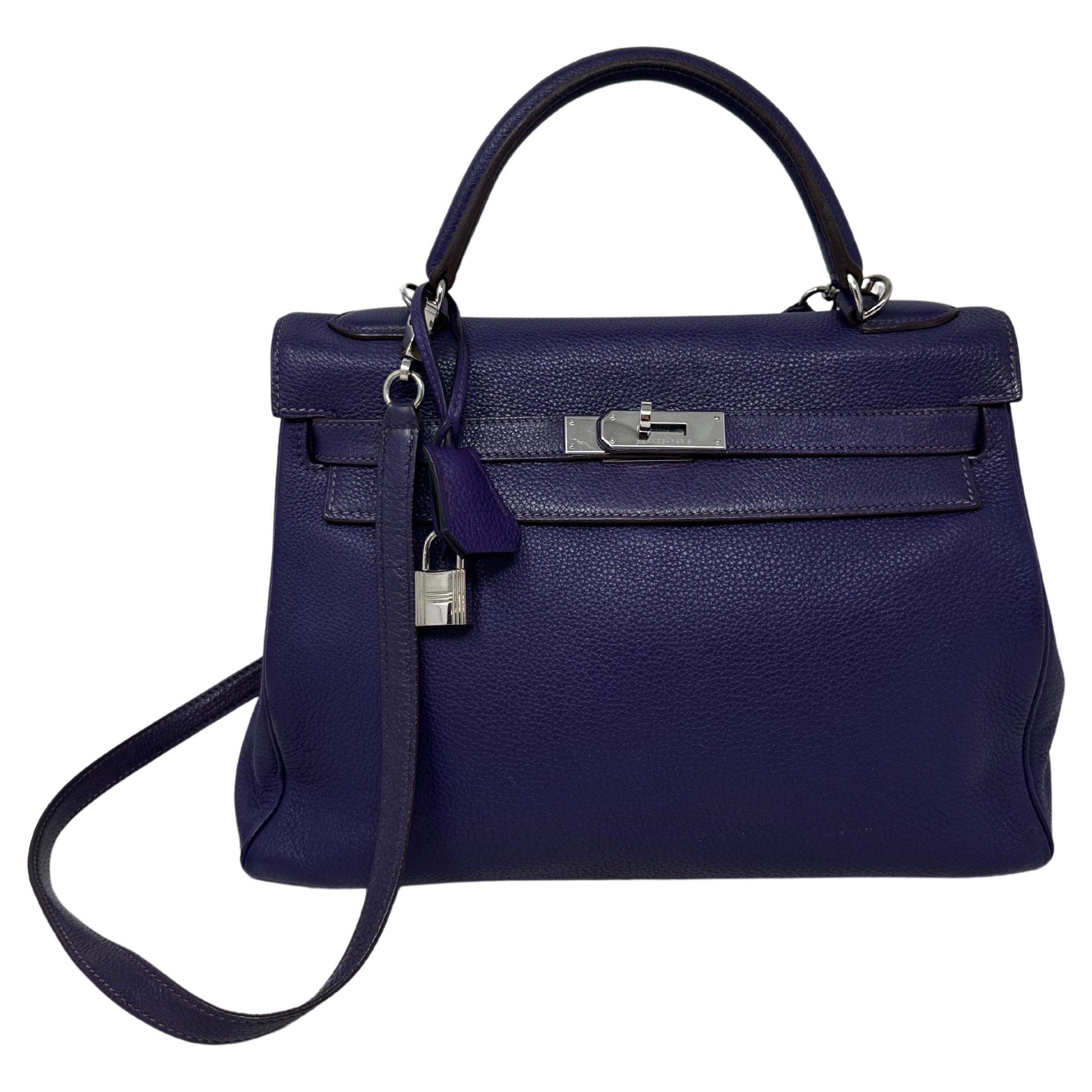 Hermes Purple Kelly 32 Bag For Sale