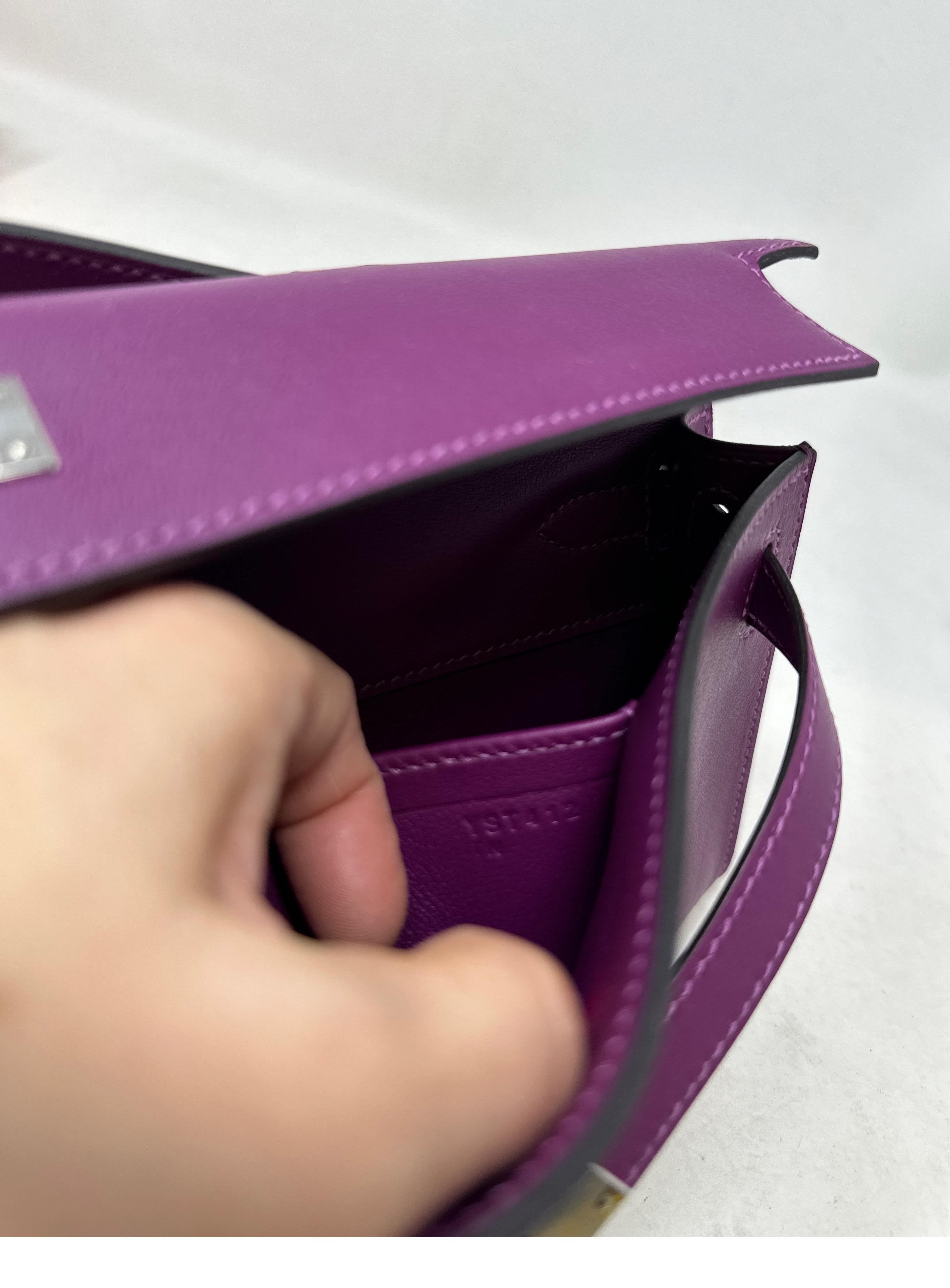 Hermes Purple Kelly Clutch Bag  For Sale 6