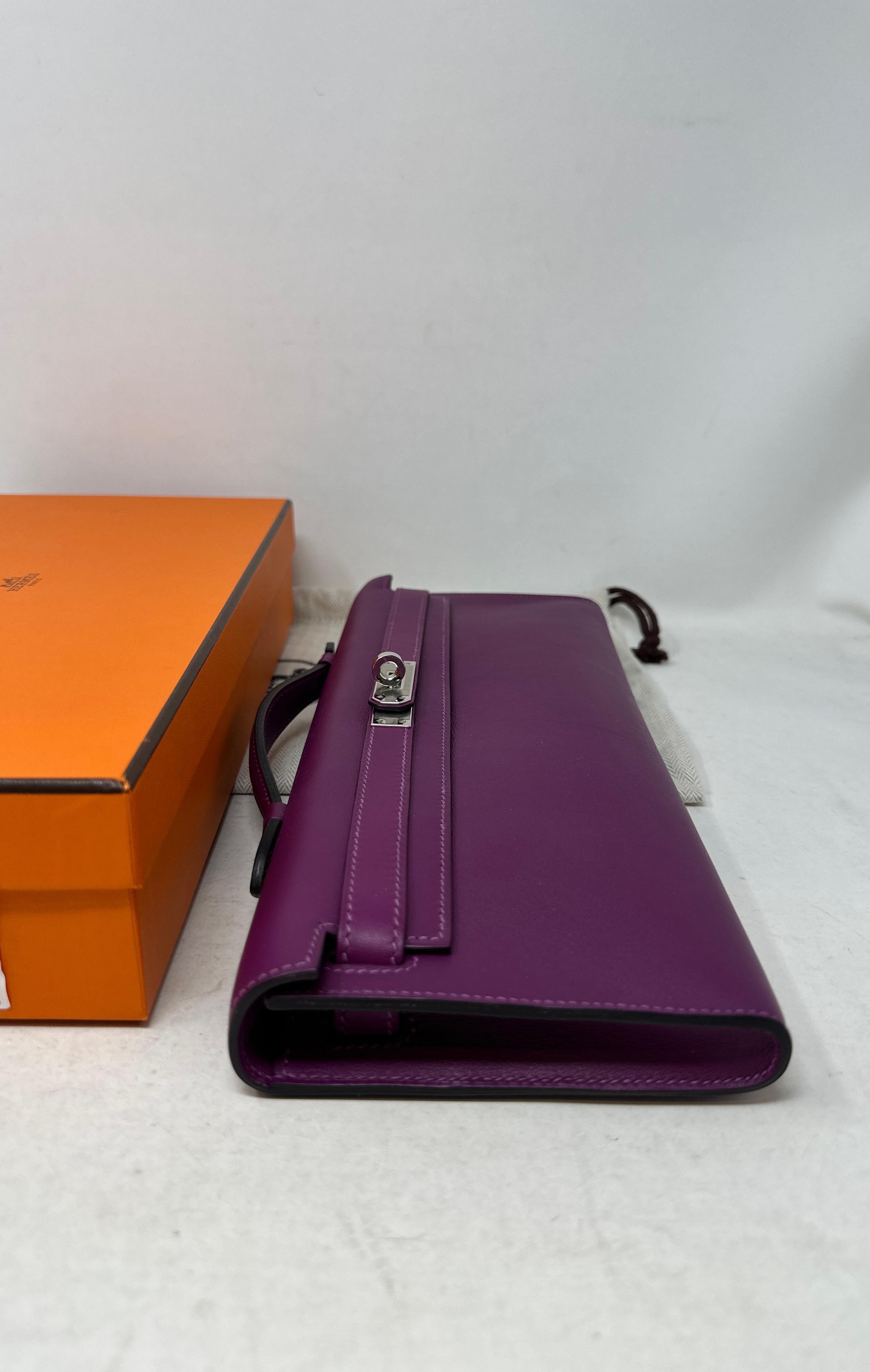 Hermes Purple Kelly Clutch Bag  11