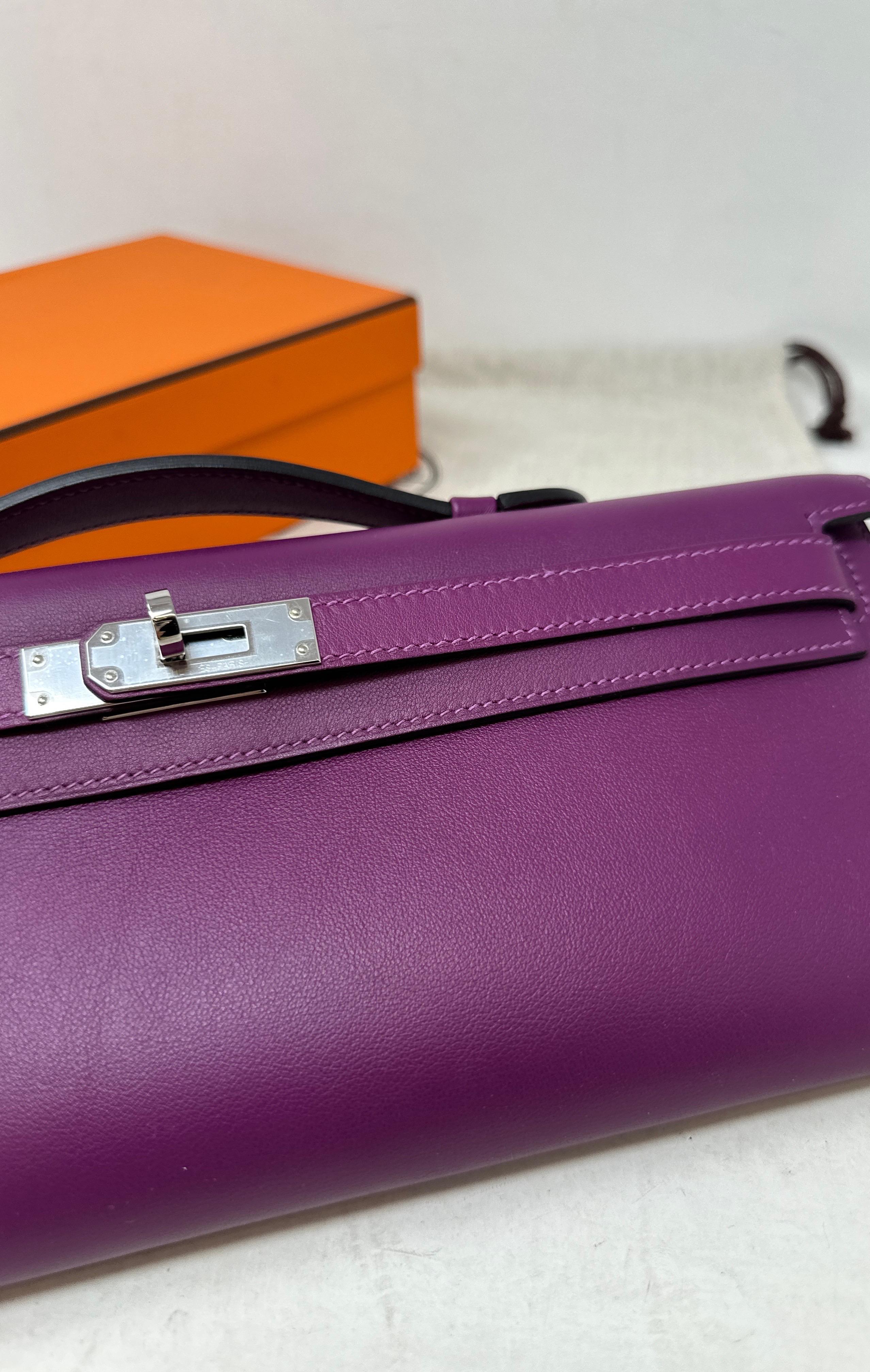 Hermes Purple Kelly Clutch Bag  14