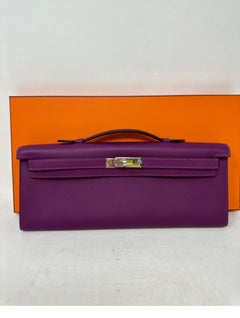 Hermes Purple Kelly Clutch Bag