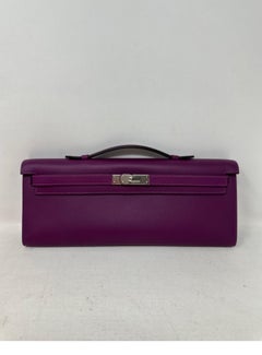 Hermes Purple Kelly Clutch Bag