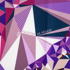 Hermes purple LE FACETIES DE PEGASE 90 silk twill Scarf