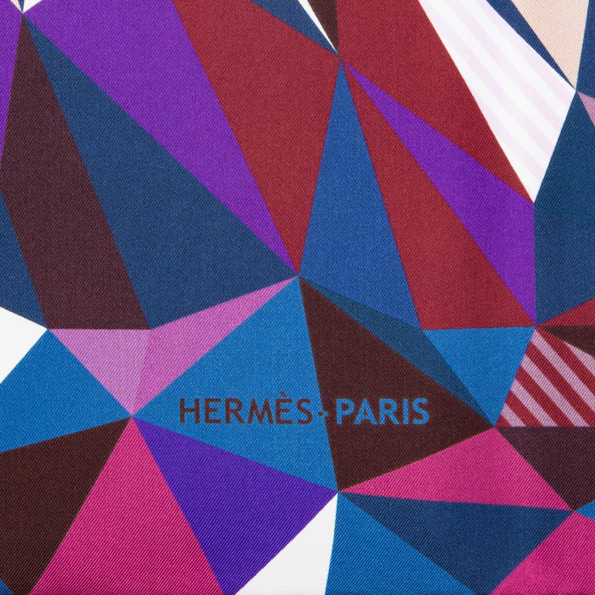Purple Hermes purple LE FACETIES DE PEGASE 90 silk twill Scarf