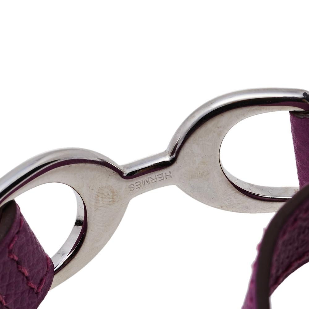 Women's Hermès Purple Leather Baby Pavane Double Tour Bracelet M