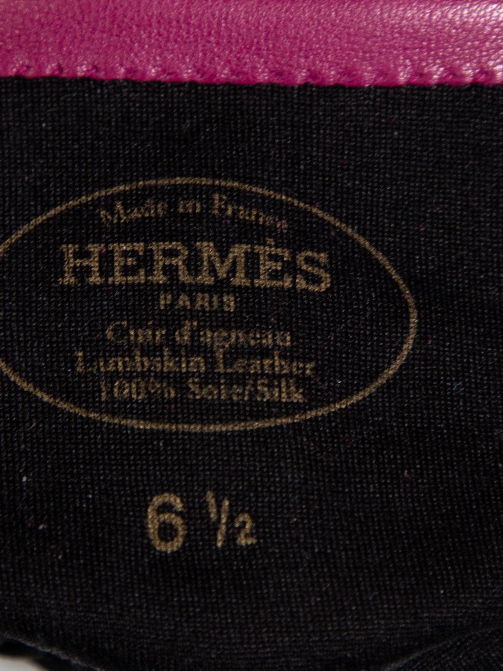 Hermès Purple Leather Gloves 1