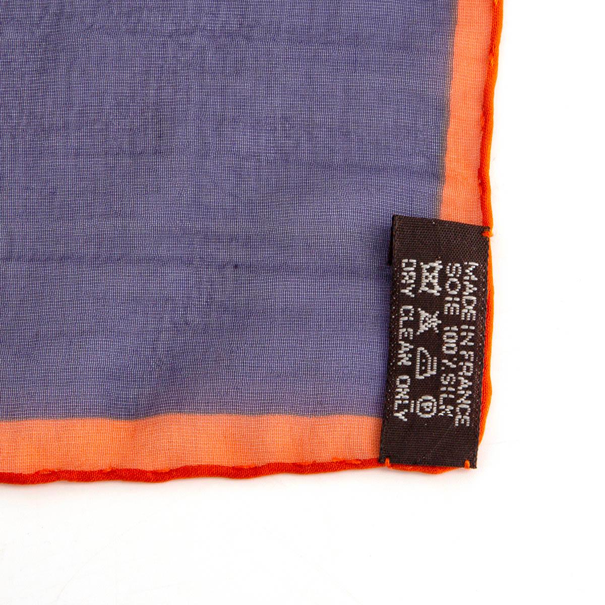 HERMES purple silk chiffon LEGENDE MOGHOLE 140 MOUSSELINE Scarf 1