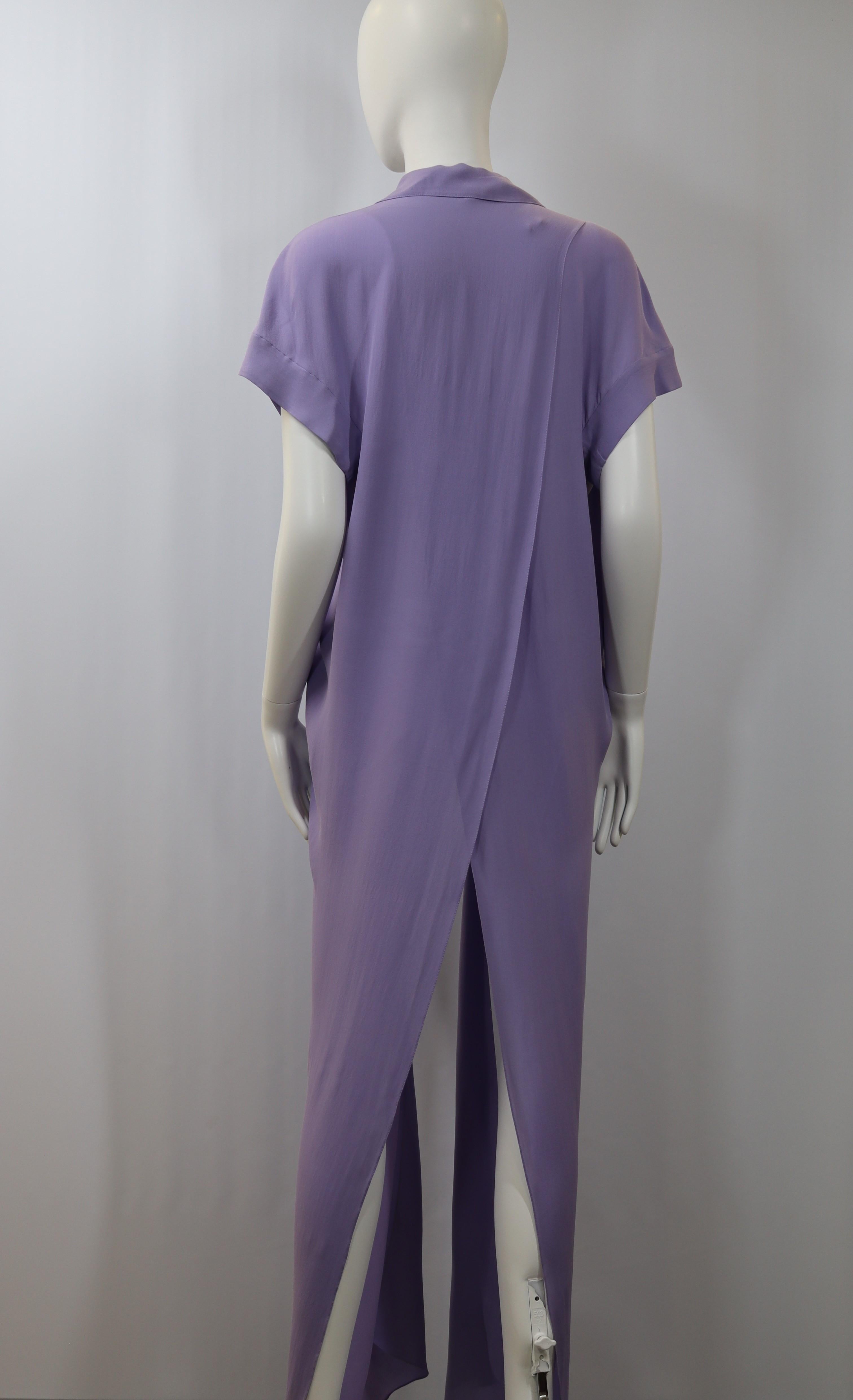 Gris Hermès - Boléro long en soie violette en vente