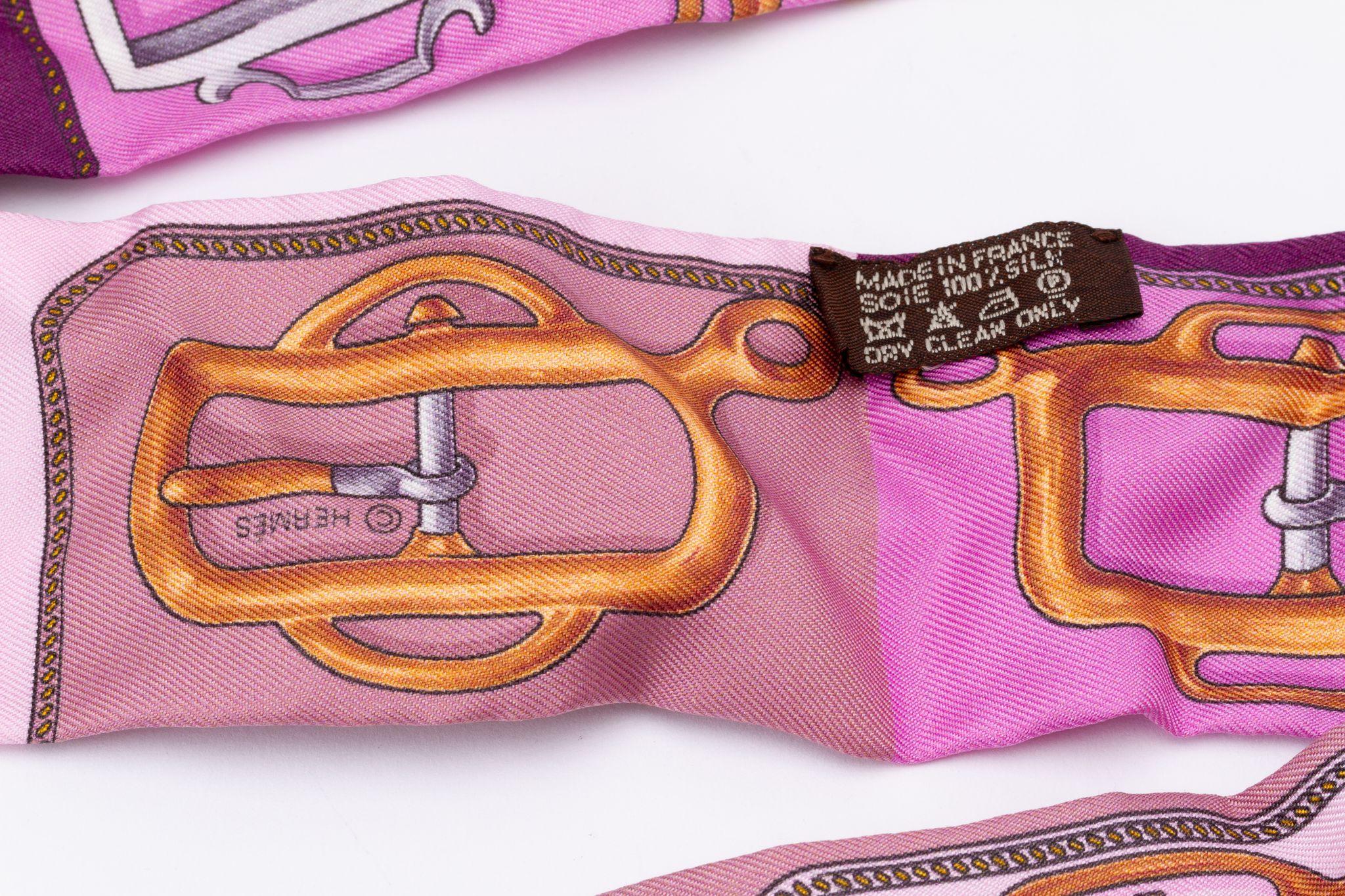 Hermès Purple Stirrup Twilly With Ring In New Condition For Sale In West Hollywood, CA
