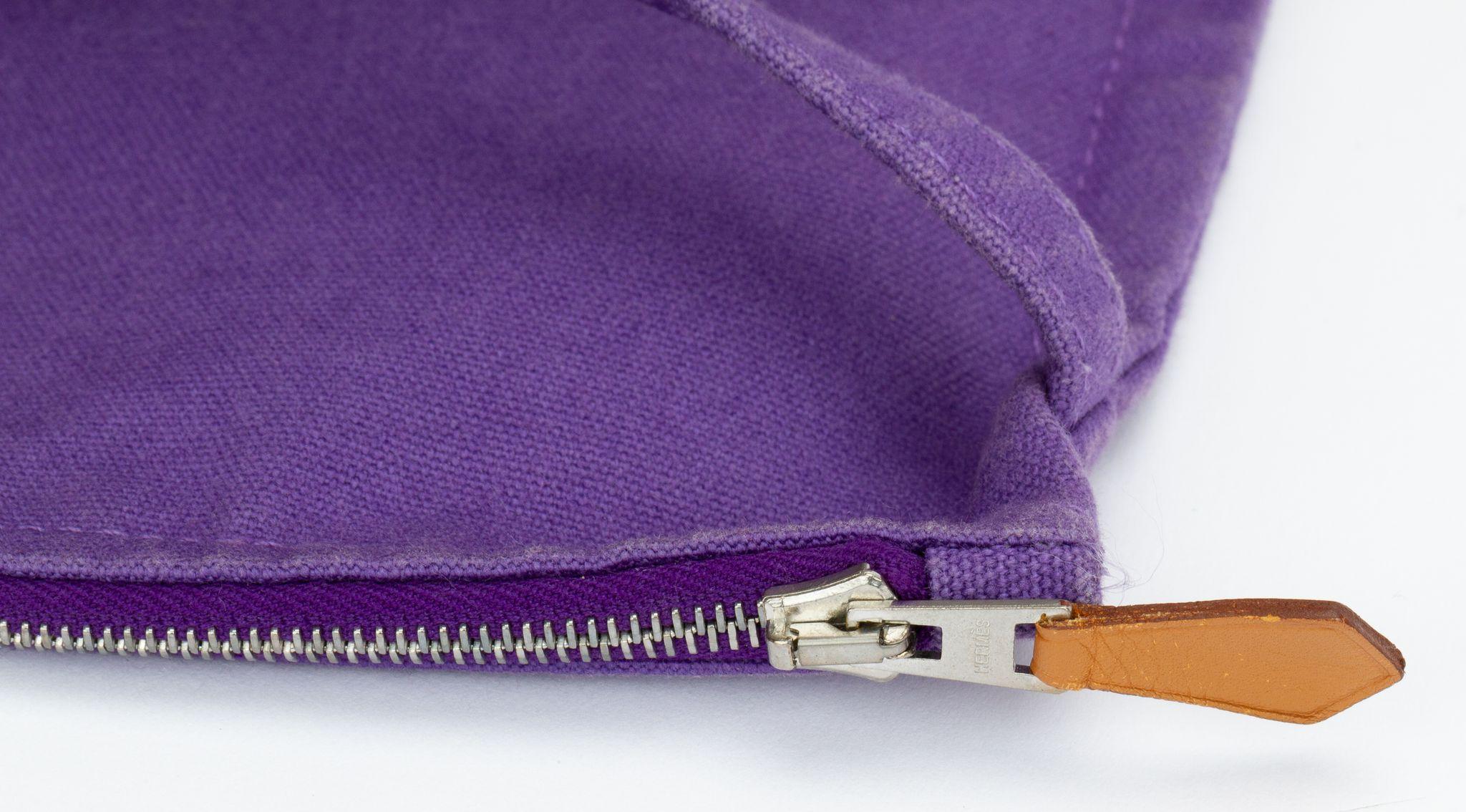 Hermès Purple Striped Beach Bag For Sale 1