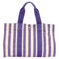 Vintage Hermès Purple Striped Beach Bag