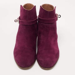Hermès Lila Wildleder Neo Knöchel Länge Stiefel Größe 37