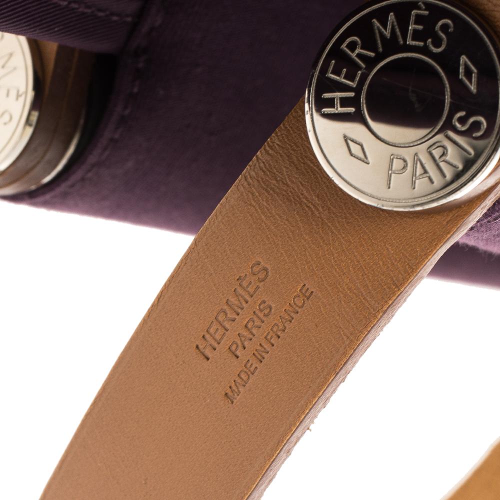 Hermes Purple Toile Canvas Cabag Elan Tote In Good Condition In Dubai, Al Qouz 2