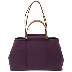 Hermes Purple Toile Canvas Cabag Elan Tote