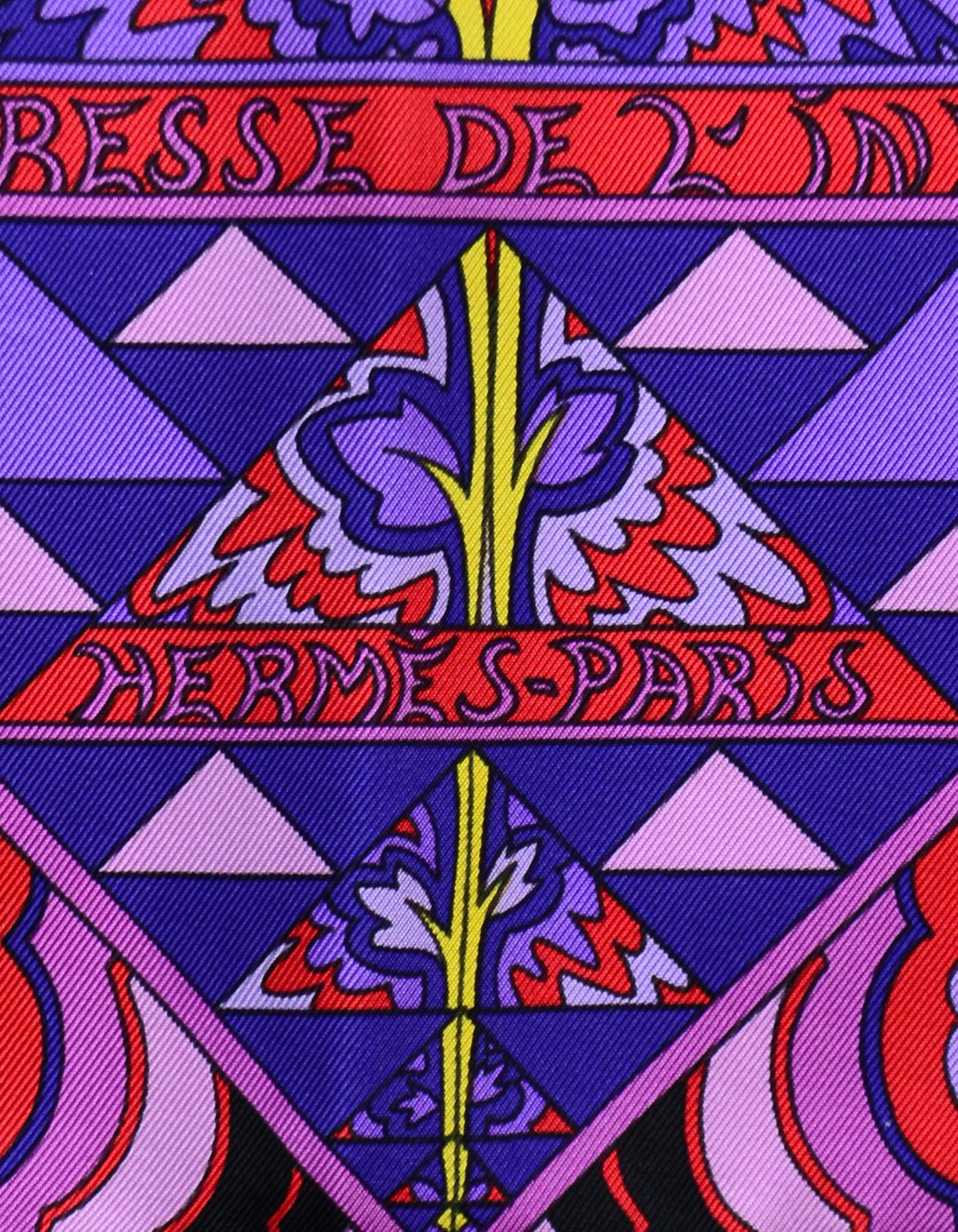 Women's Hermes Purple/Ultra Violet/Cyclamen/Vert L'ivresse De L'infini 90CM Silk Scarf
