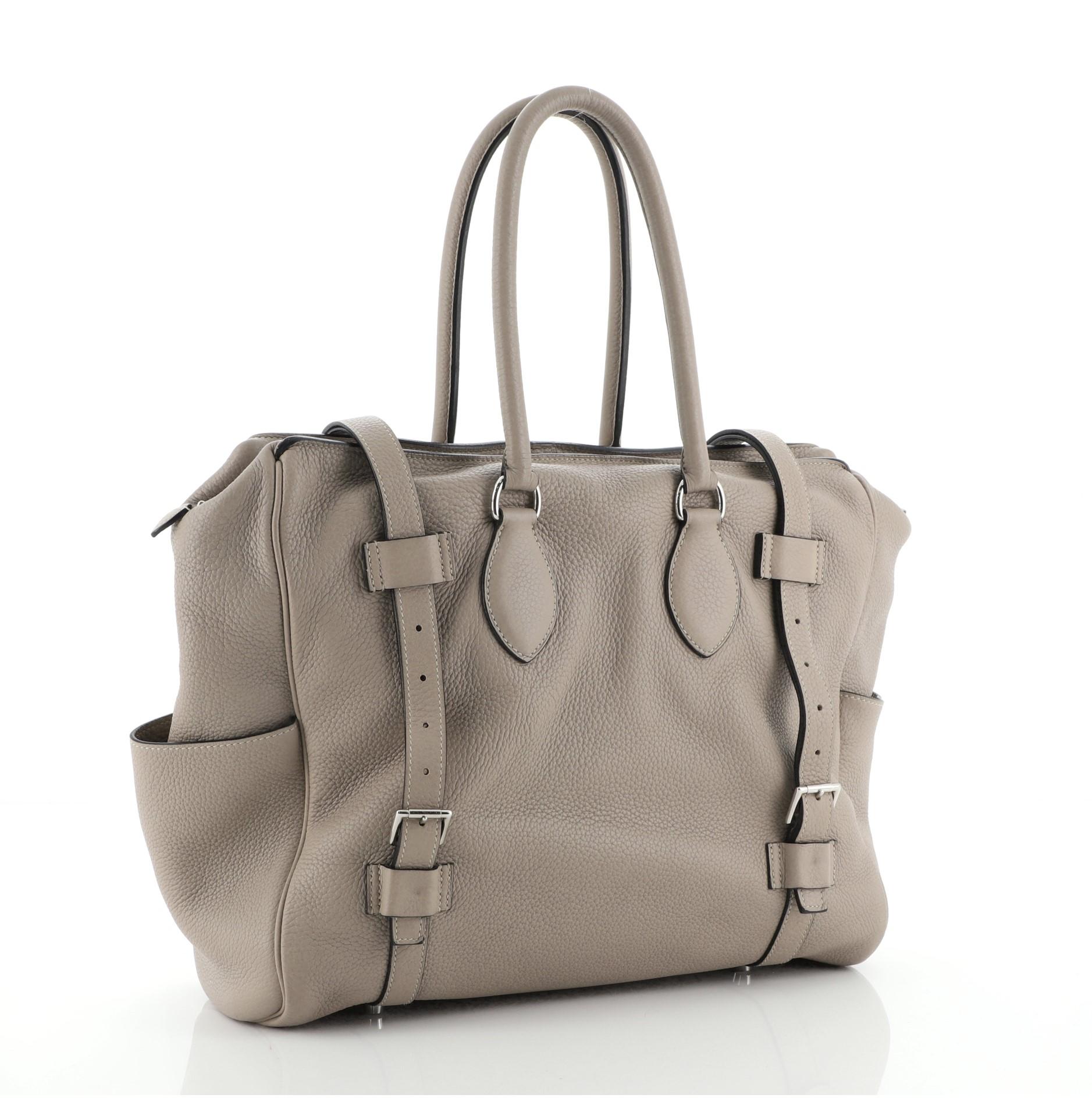 Gray Hermes Pursangle Bag Leather 35
