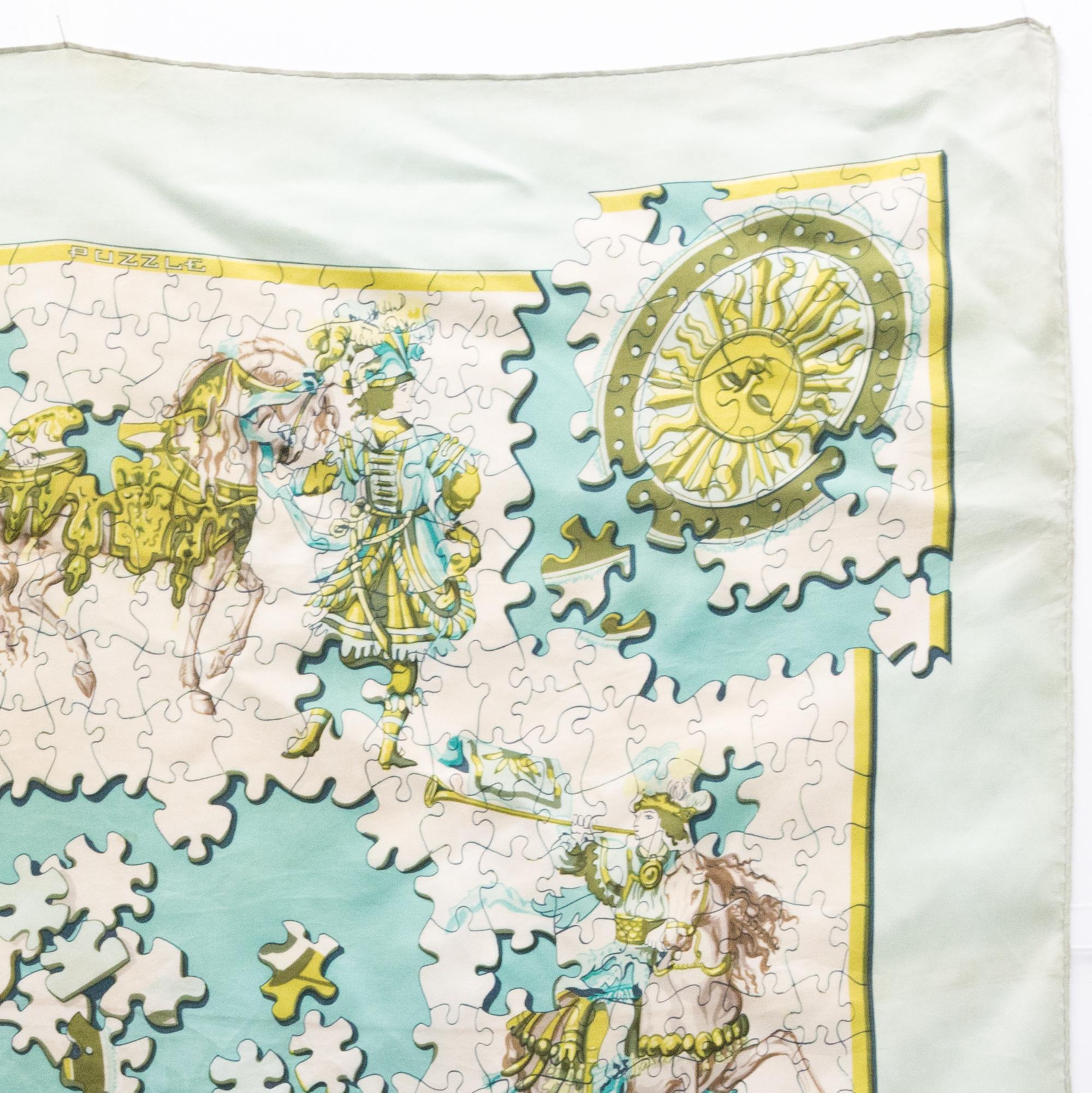 Hermes Puzzle by Joachim Metz Silk Scarf In Good Condition In Paris, FR