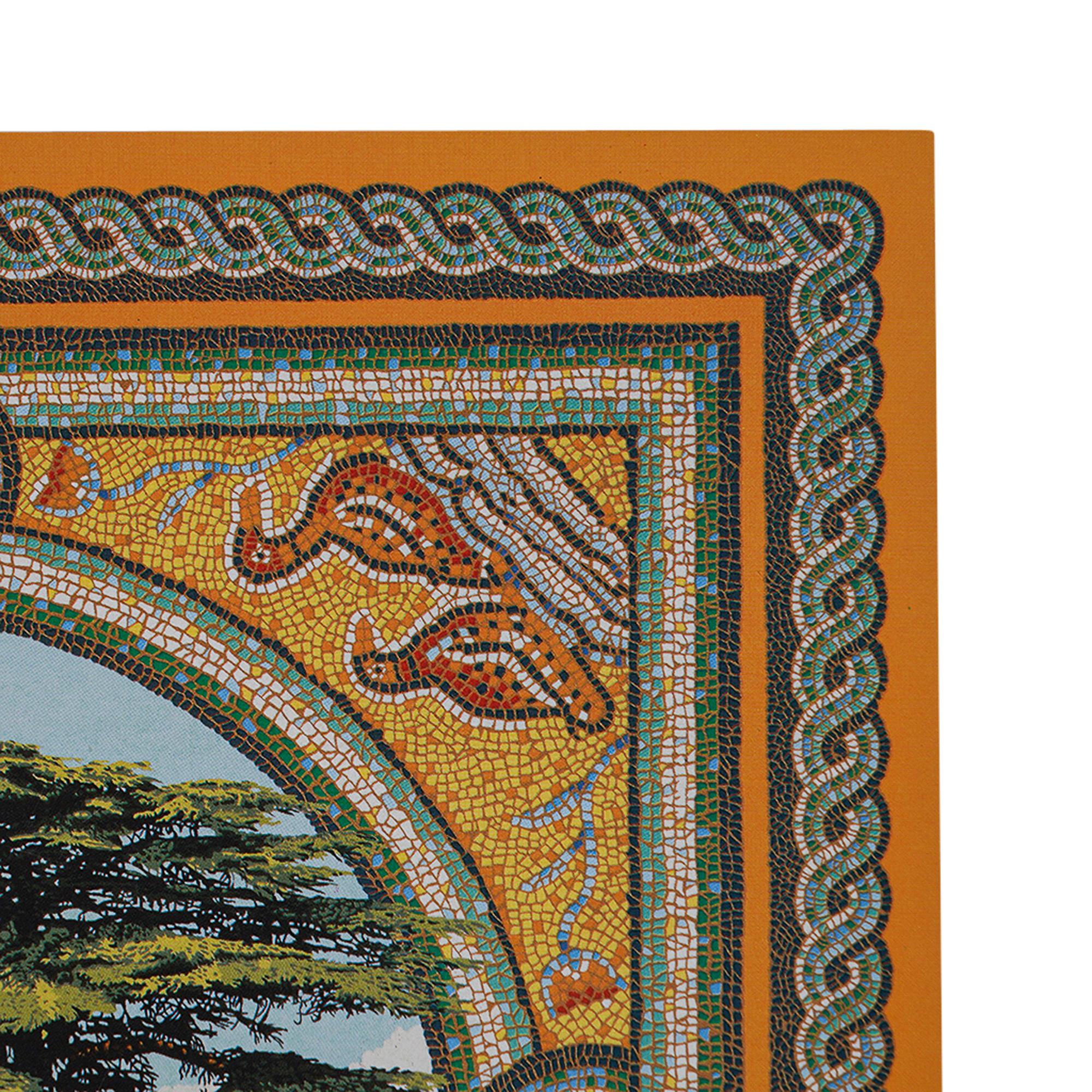 Women's or Men's Hermes Puzzle Sous Le Cedre Mosaic Jaune / Multicolor New w/Box