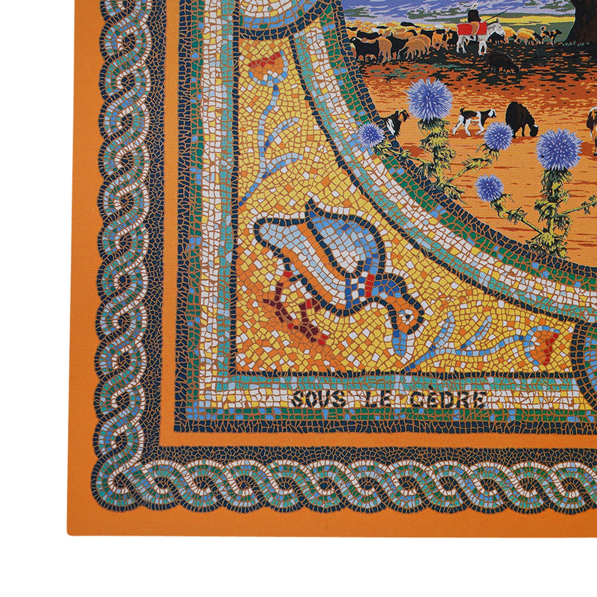 Hermes Puzzle Sous Le Cedre Mosaic Jaune / Multicolor New w/Box 2