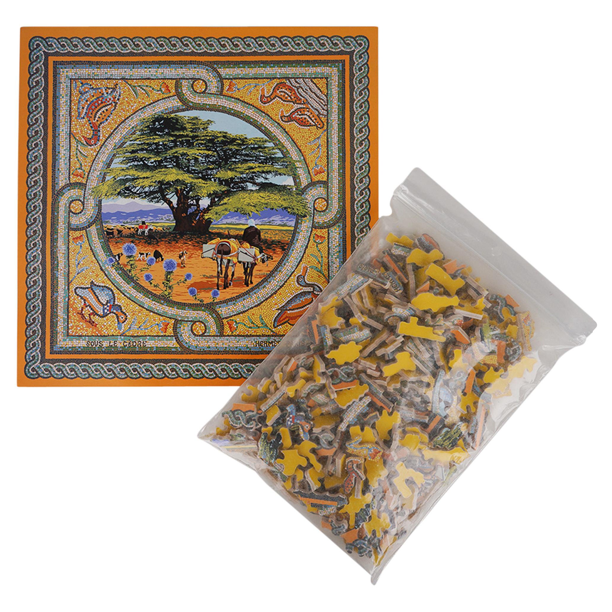Hermes Puzzle Sous Le Cedre Mosaic Jaune / Multicolor New w/Box
