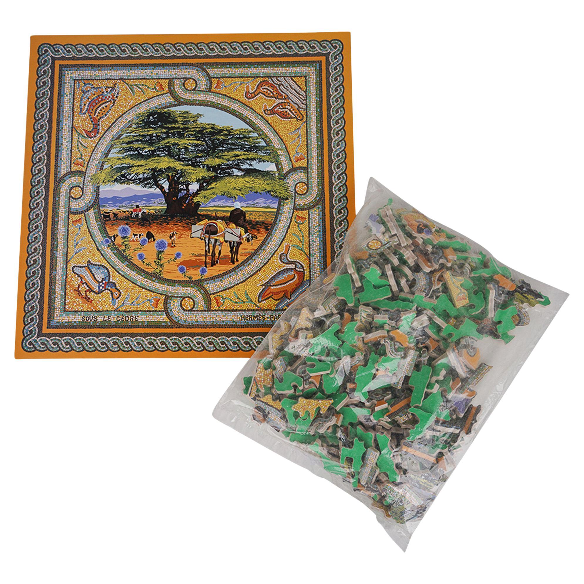 Hermes Puzzle Sous Le Cedre Mosaic Vert / Multicolor New w/Box