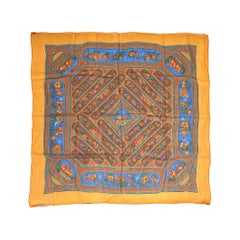 Hermès "Qalamdan" Silk Chiffon 90 cm Scarf by Catherine Baschet, 1990.