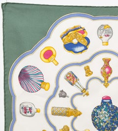 Hermes Qu Importe le Flacon... by C  Baschet Paris Small Silk Scarf