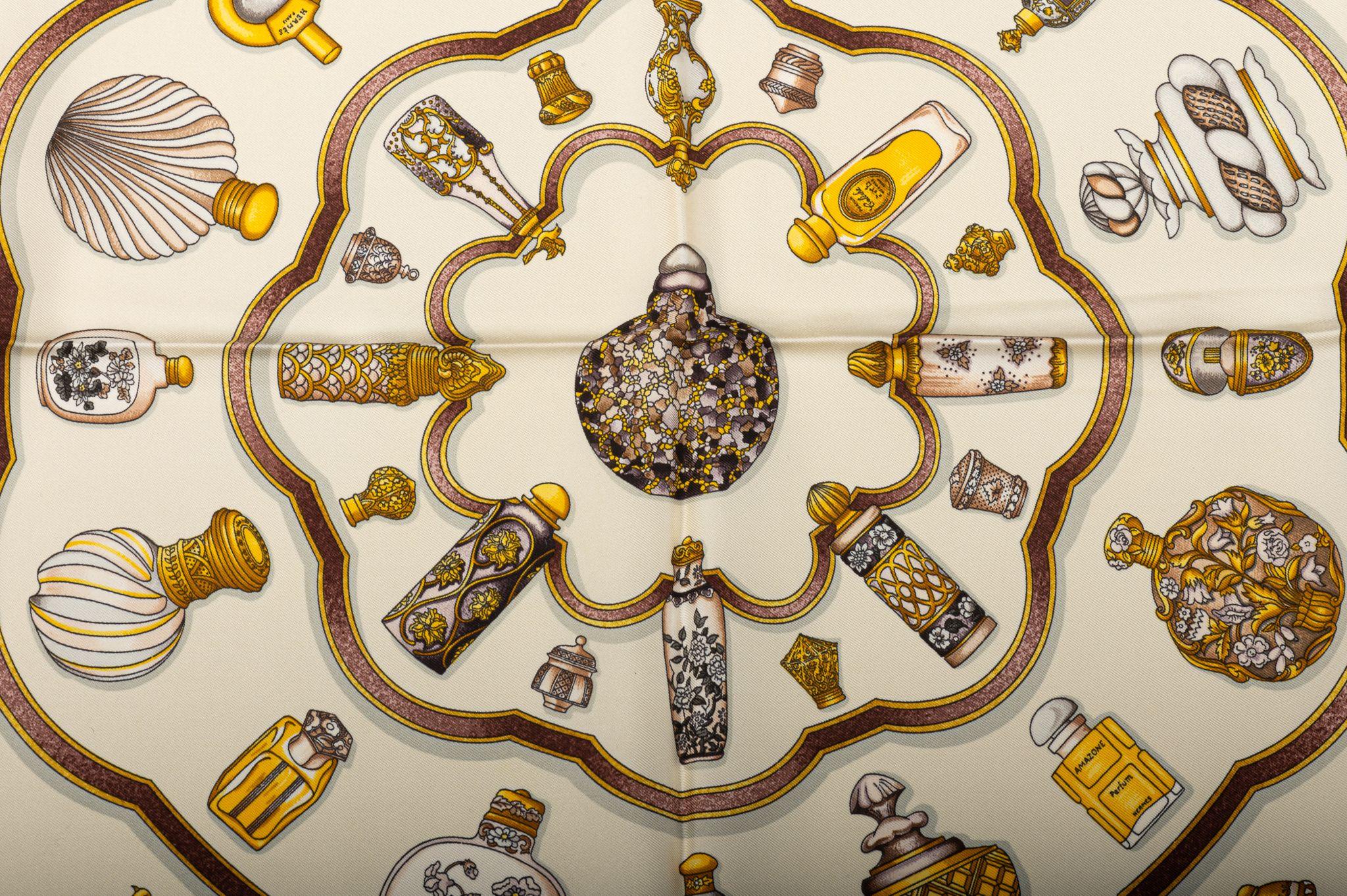 Beige Hermès Qu' Importe Le Flaçon Silk Scarf