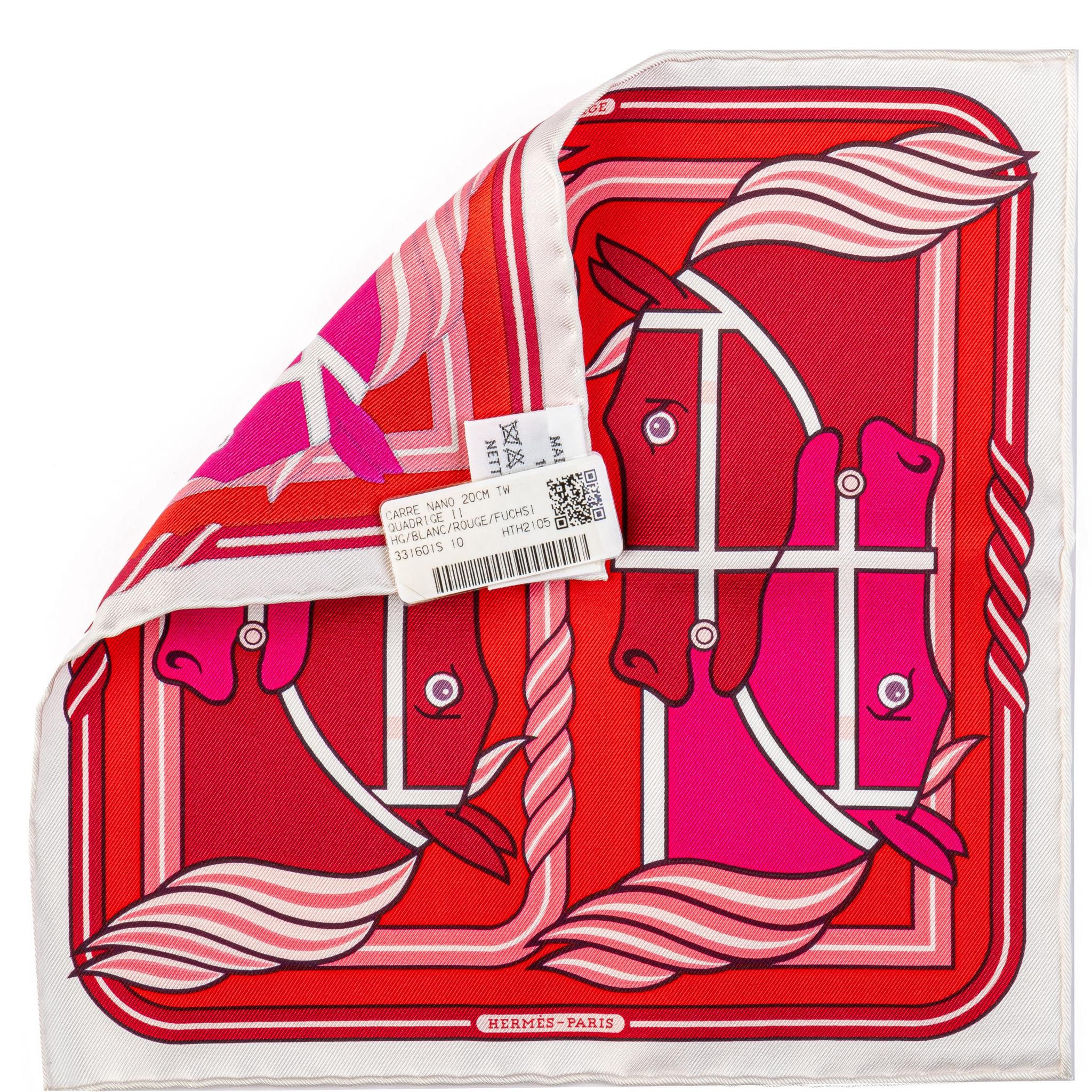 Hermès Quadrige II. Mini-Schal NIB 8 (Rot) im Angebot