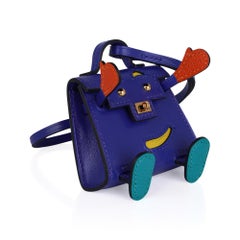 Hermes Quelle Idole Bag Charm Bleu Electrique/Jaune de Naples/ Feu / Vert Verone