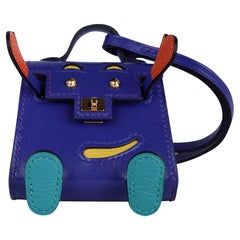 Hermes Quelle Idole Bag Charm Bleu Electrique/Jaune de Naples/ Feu / Vert Verone